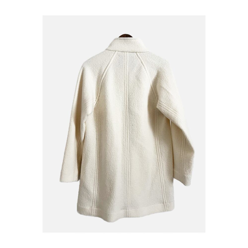 J Crew Italian Boiled Wool Zip Up Coat Cream XS - Picture 2 of 9